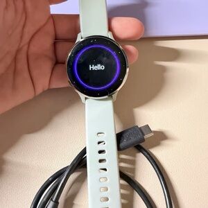 Garmin Silver Smartwatch with Light Gray Strap